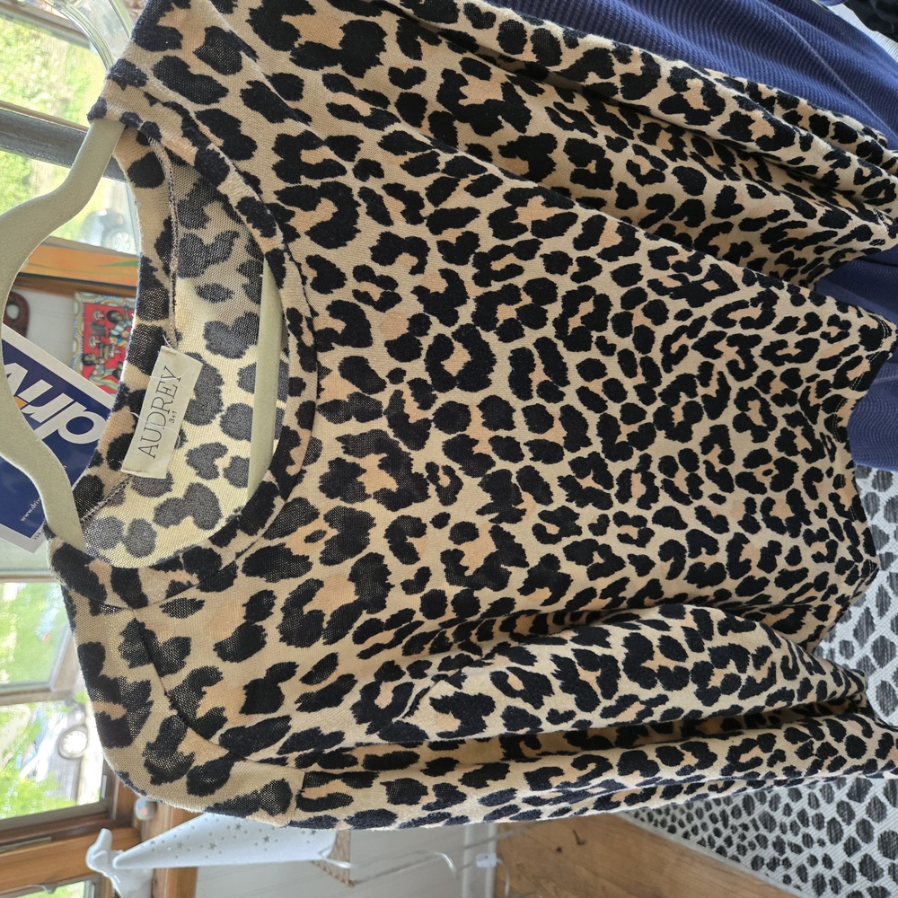Audrey Animal Print Top in Black and Tan